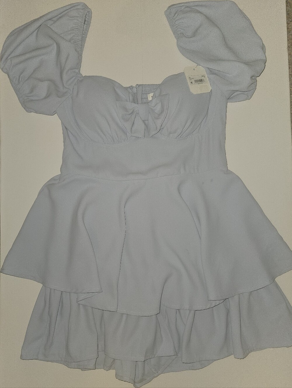 Altar'd State Light Blue Puff Sleeve Romper Dress NWT